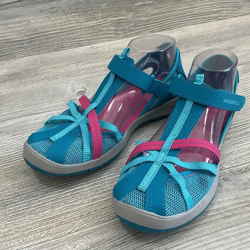 Merrell Dragonfly Sports Sandals Kids Youth Girls MK164456 Turquoise Size 7 M